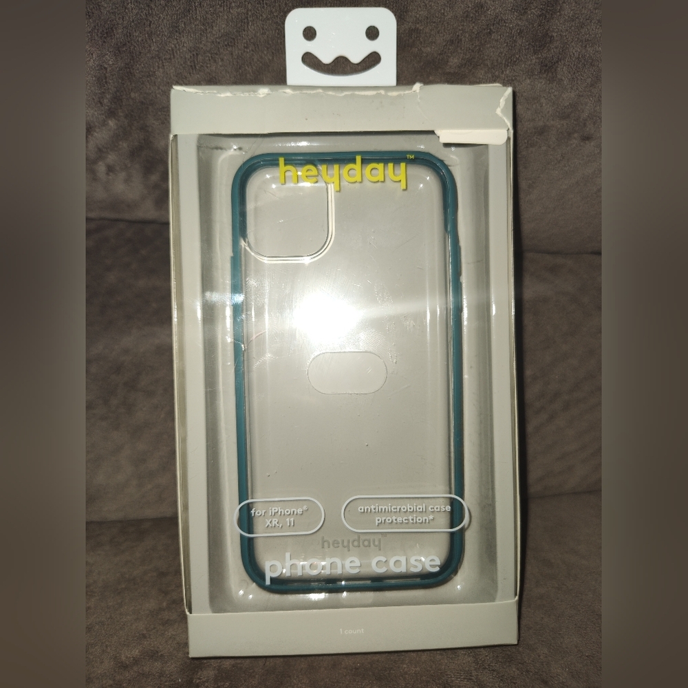 Heyday Silicone Clear Case W/Green Border for iPhone XR, 11